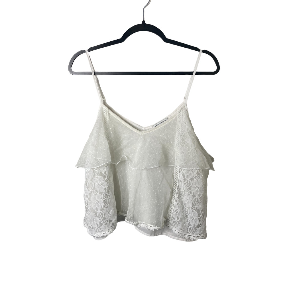 American Eagle Lace Overlay Floral Lightweight Tank Top S